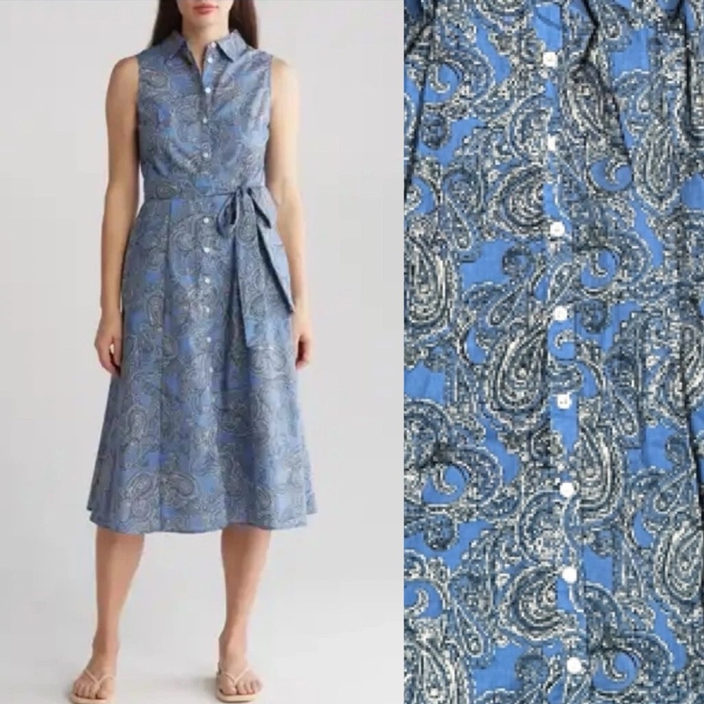 Tommy John Blue Patterned Midi Dress